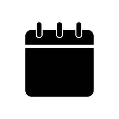 Takvim Simgesi. Glyph Biçim Takvimi Simge Vektör İllüstrasyonunu Doldur