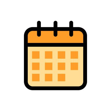 Takvim Simgesi Vektör İllüstrasyonu. Takvim Çizgisel Renk Simgesi