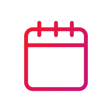 Takvim Simgesi. Takvim Gradyan Simge Vektörü İllüstrasyonu