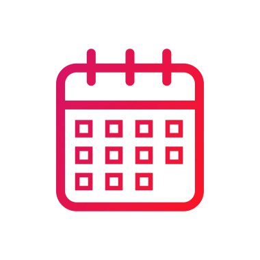 Takvim Simgesi. Takvim Gradyan Simge Vektörü İllüstrasyonu