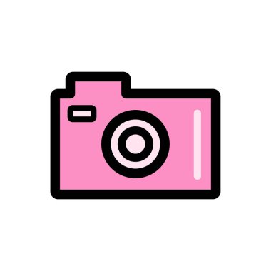 DSR kamera Simge Vektörü İllüstrasyonu. DSR kamera Lineal Renk Simgesi