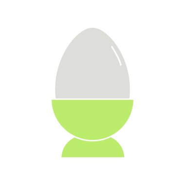 Yumurta kabı ikonu. Yumurta kabı Düz Simge Vektör İllüstrasyonu