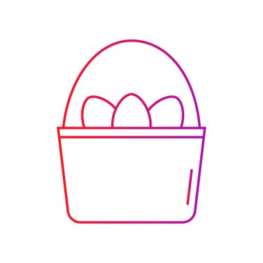 Yumurta sepeti ikonu. Yumurta sepeti Gradyan Simge Vektörü İllüstrasyonu