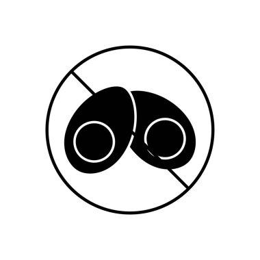 Yumurta ikonu yok. Kabartma Biçimi Yumurta Yok Simge Vektör Resmini Doldur