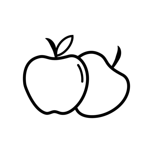 Apple Icon Lineal Style Apple Outline Icon Vector Illustration — Stockvektor