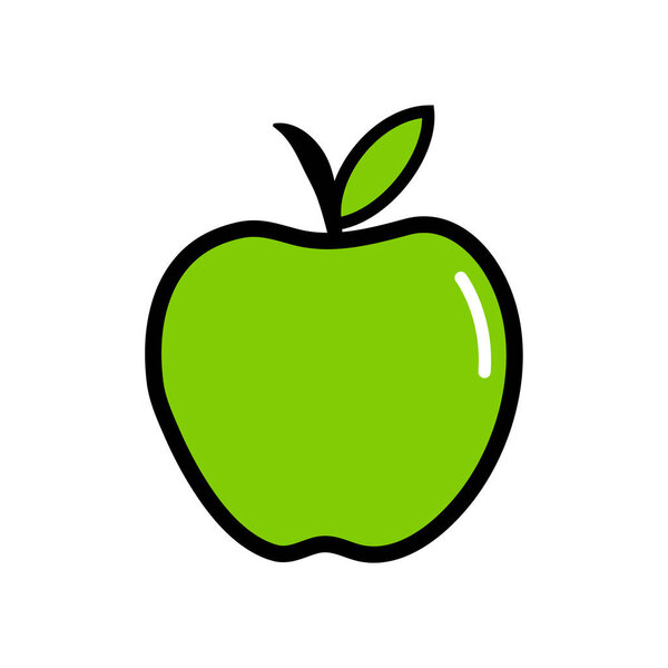 Apple Icon Vector. Apple Lineal Color Icon