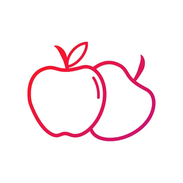 Äppelikonen Apple Gradient Ikonsymbol Vektor Illustration — Stock vektor