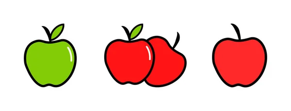 Icono Apple Vector Illustration Icono Color Lineal Apple — Vector de stock
