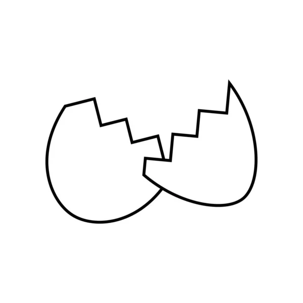 Ікона Зламаного Яйця Лінійний Стиль Зламане Яйце Начерки Іконка Векторні — стоковий вектор