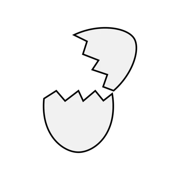 Зламана Ікона Яйце Векторна Ілюстрація Зламане Яйце Лінійна Кольорова Піктограма — стоковий вектор