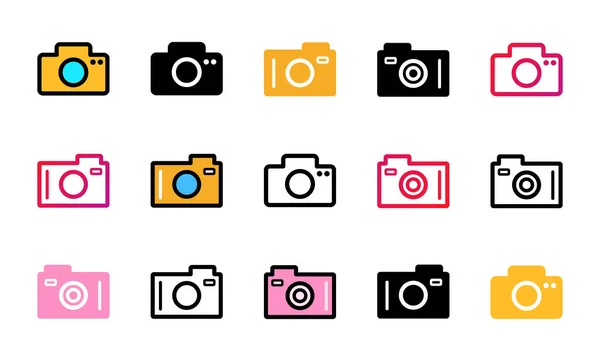 Camera Icon Set Vector Illustration — Vector de stock