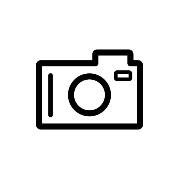 カメラアイコン ラインスタイルカメラアウトラインアイコンベクターイラスト — ストックベクタ