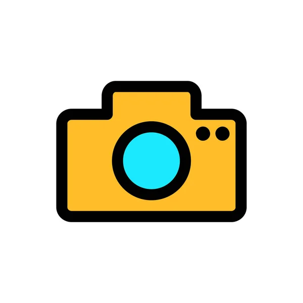 Εικονίδιο Κάμερας Εικονογράφηση Διάνυσμα Εικονίδιο Χρώματος Γραμμής Φωτογραφικής — Διανυσματικό Αρχείο
