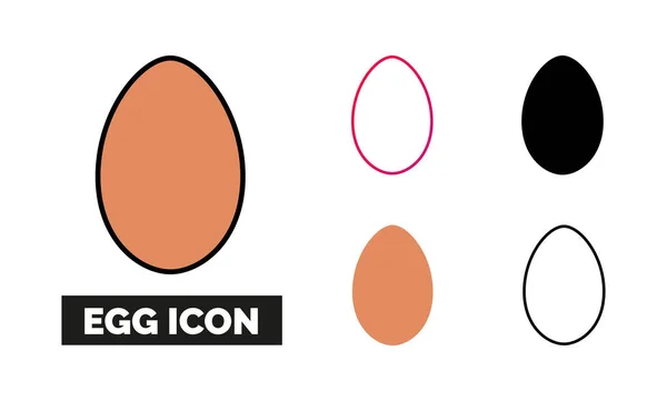 Egg Ikon Set Vektor Illustration — Stock vektor