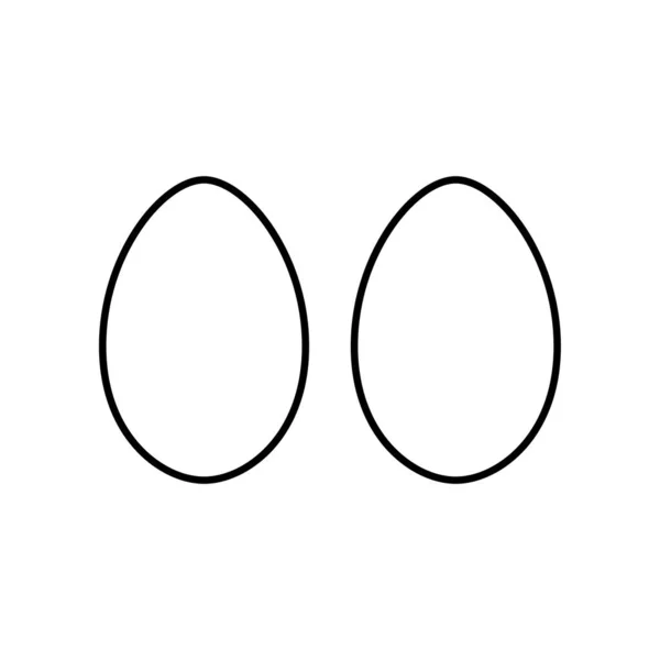 蛋鹰Icon 线形卵形轮廓图标矢量图解 — 图库矢量图片