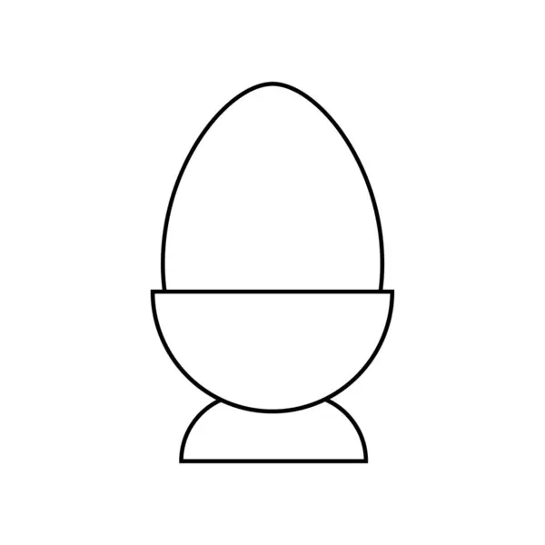 Vaječný Pohár Ikona Lineal Style Egg Cup Outline Icon Vector — Stockový vektor