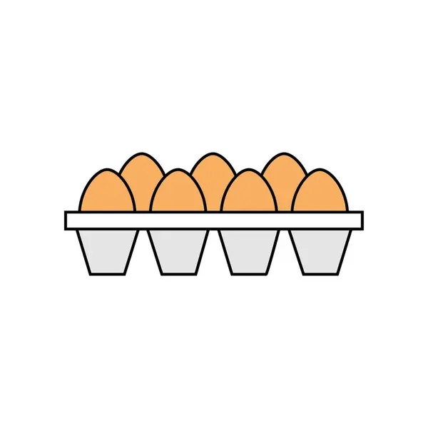 Egg Tray Icon Vector Illustration Egg Tray Lineal Color Icon — Stock Vector
