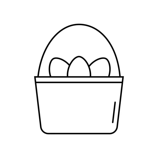 蛋篮Icon 线形卵篮轮廓图标矢量图解 — 图库矢量图片
