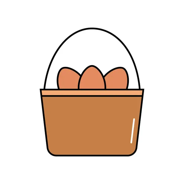 Eggs Basket Icon Vector Illustration Eggs Basket Lineal Color Icon — Stock Vector