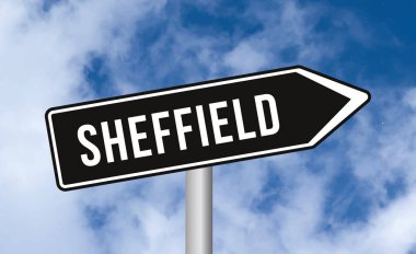 Gökyüzü arka planında Sheffield yol işareti