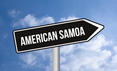 Mavi arka planda Amerikan samoa yol tabelası