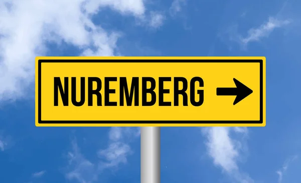 Nuremberg Road Sign Blue Sky Background — Stock Photo, Image