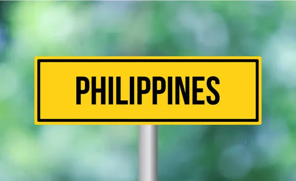 Οδική Σήμανση Φιλιππίνων Στο Φόντο Θόλωσης — Φωτογραφία Αρχείου