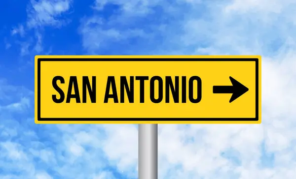 San Antonio Cartello Stradale Sfondo Cielo Blu — Foto Stock