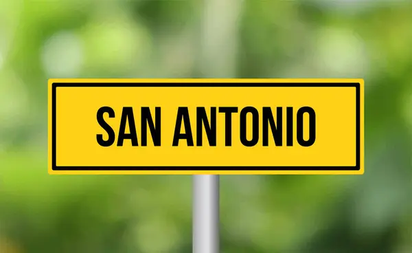 San Antonio Cartello Stradale Sfondo Sfocato — Foto Stock
