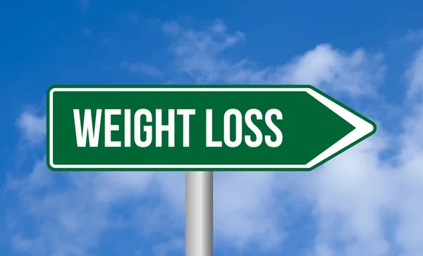 Weight Loss Road Sign Blue Sky Background — Stock Photo, Image