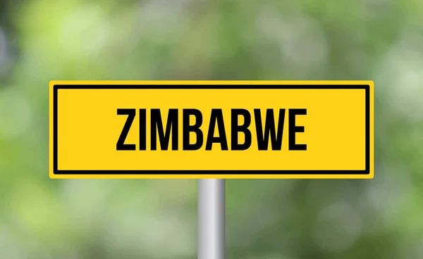 Zimbabwe Road Sign Blur Background — Stock Photo, Image