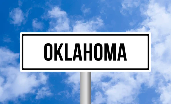 Oklahoma Segnale Stradale Sfondo Cielo Nuvoloso — Foto Stock