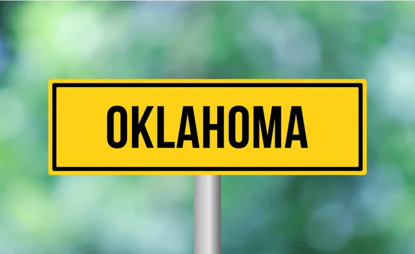 Oklahoma Cartello Stradale Sfondo Sfocato — Foto Stock