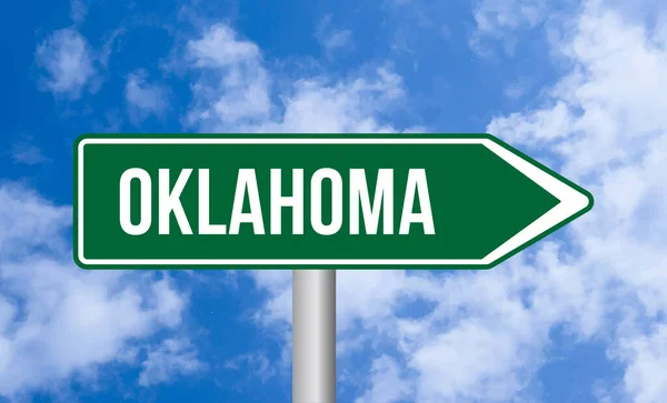 Oklahoma Segnale Stradale Sfondo Cielo Nuvoloso — Foto Stock