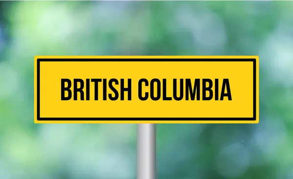 Columbia Británica Señal Tráfico Sobre Fondo Borroso — Foto de Stock