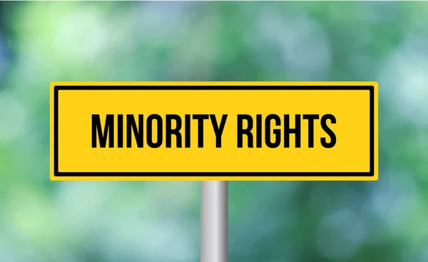 Señal Tráfico Los Derechos Las Minorías Sobre Fondo Borroso —  Fotos de Stock