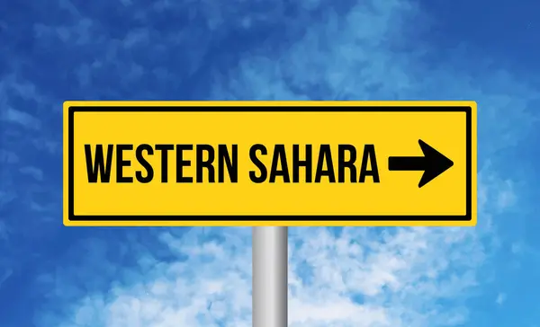 Westsahara Verkehrsschild Vor Bewölktem Himmel — Stockfoto