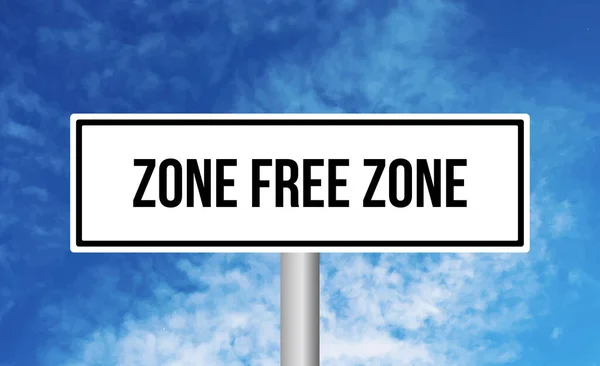 Zone Free Zone Road Sign Sky Background — Stock Photo, Image