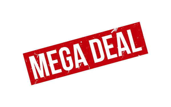 Vettore Tenuta Timbro Gomma Mega Deal Rosso — Vettoriale Stock
