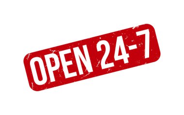 24 7 kauçuk grunge mühür vektörünü aç