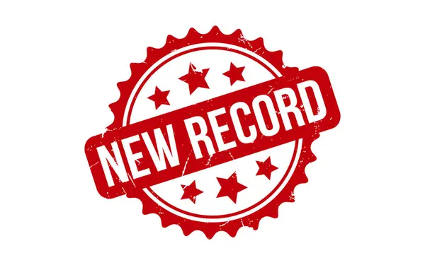 Nieuwe Record Rubber Grunge Stempel Zegel Vector — Stockvector