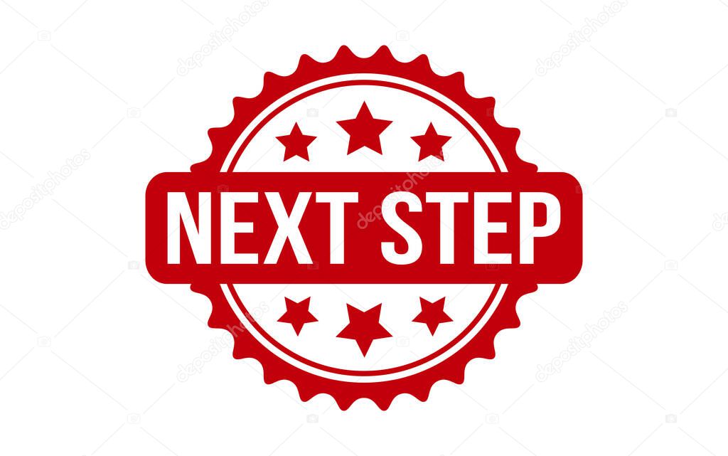 Next Step rubber grunge stamp seal vector