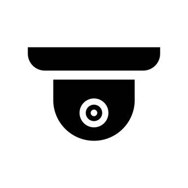 Kapalı devre kamera simgesi. Glyph Biçimli CCTV Kamerası Simge Vektör Resimlerini Doldur