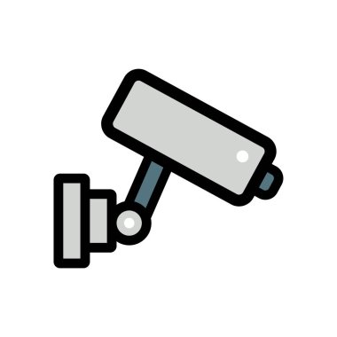 Güvenlik kamerası Simge Vektör İllüstrasyonu. Güvenlik Kamerası Lineal Renk Simgesi