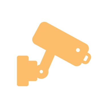 Güvenlik kamerası simgesi. Güvenlik Kamerası Düz Simge Sembol Vektörü İllüstrasyonu