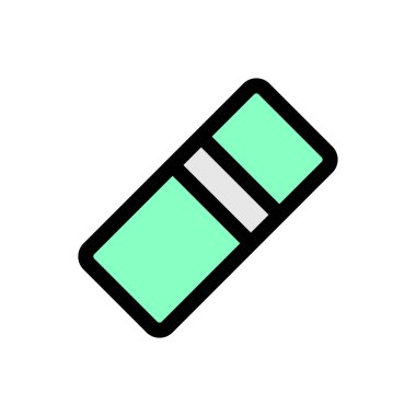 Silgi Simgesi Vektör İllüstrasyonu. Silgi Çizgisel Renk Simgesi