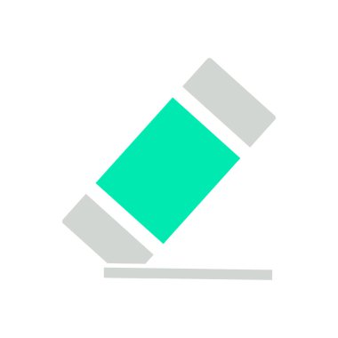 Silgi Simgesi. Silgi Düz Simge Sembol Vektörü İllüstrasyonu