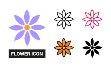 vektör çizim çiçek Icon set