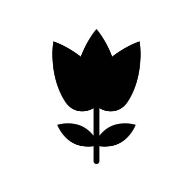 Çiçek Simgesi. Glyph Biçimli Çiçekler Simge Vektör Resmini Doldur