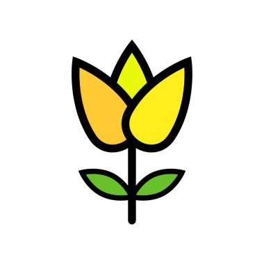 Çiçekler Simge Vektör İllüstrasyonu. Çiçekler Çizgi Rengi Simgesi